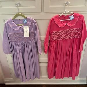 Two Corduroy Smocked Dresses - Size 6